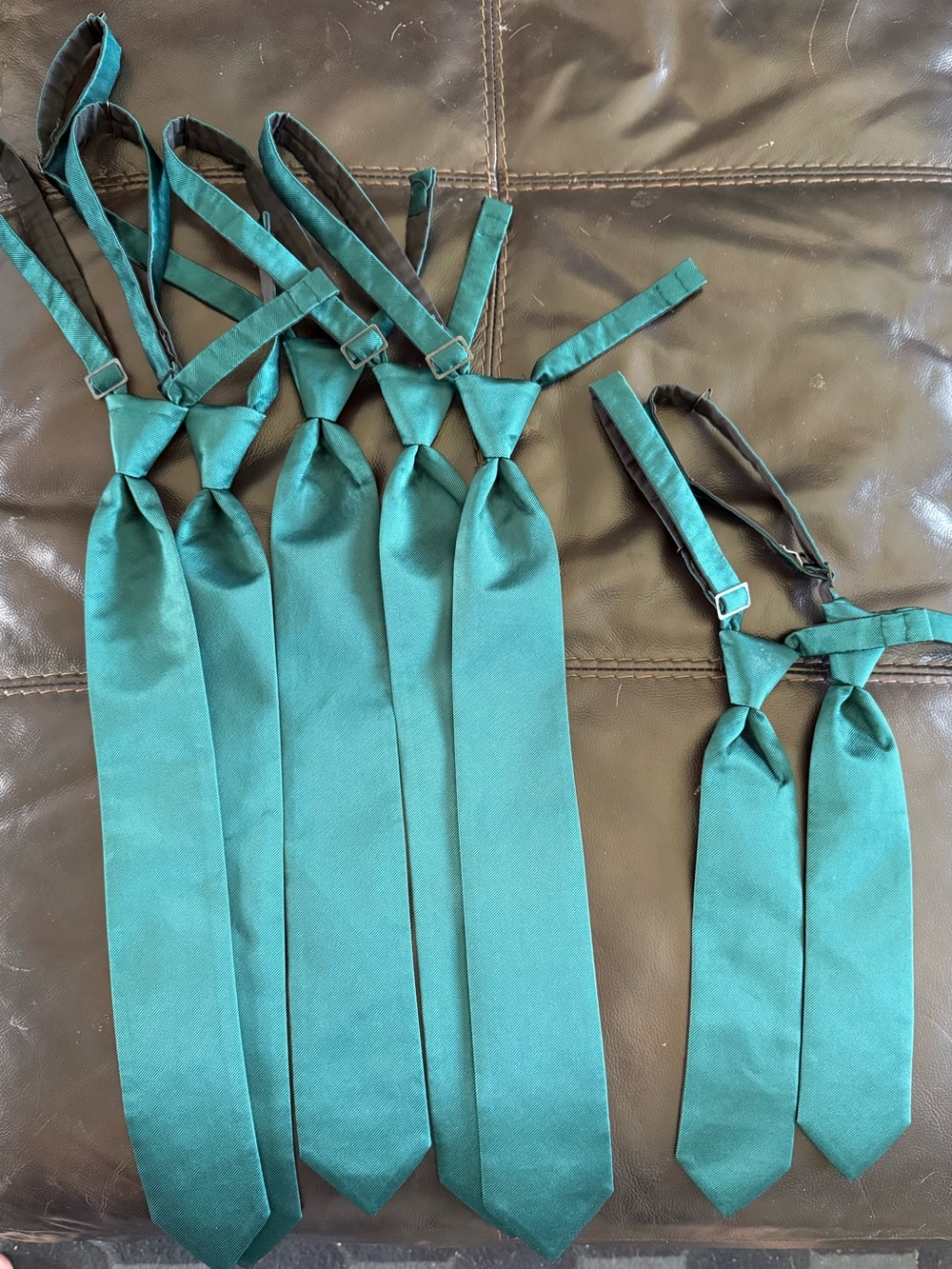 LARR BRIO Green Teal - Set of Men’s and Boys Adjustable Neckties- NEW